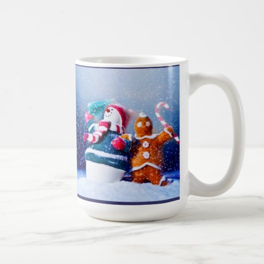 雪だるまとジンジャーブレッドマン コーヒーマグカップ (右)