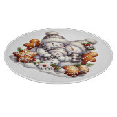 雪だるまとジンジャーブレッドCookie カッティングボード (角)