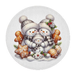 雪だるまとジンジャーブレッドCookie カッティングボード