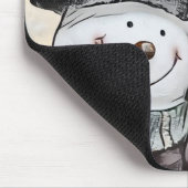 雪だるまとスノーウーマンスケッチ マウスパッド (コーナー)