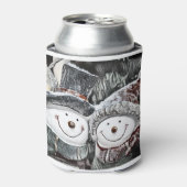 雪だるまとスノーウーマンスケッチ 缶クーラー (缶正面)