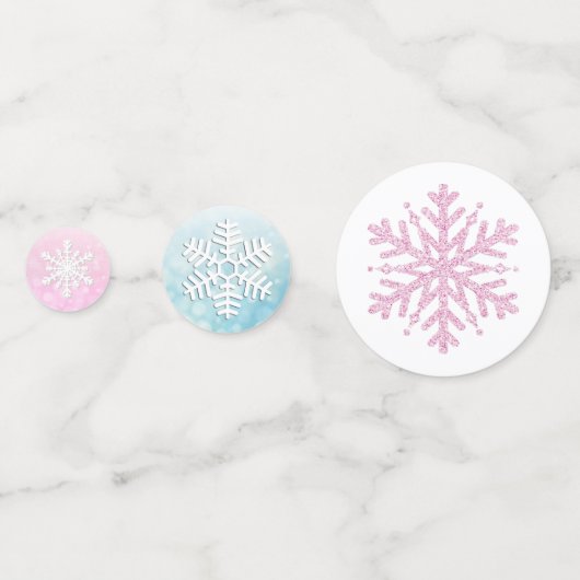 雪だるまとスノーフレークスクリスマスホリデー紙吹雪 コンフェッティ (裏面)