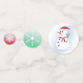 雪だるまとスノーフレークスクリスマスホリデー紙吹雪 コンフェッティ (正面)