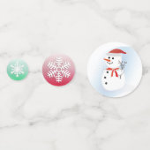 雪だるまとスノーフレークスクリスマスホリデー紙吹雪 コンフェッティ (裏面)