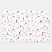 雪だるまとスノーボールのラッピング紙 ラッピングペーパーシート (正面2)