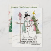 雪だるまとスノーレディートゥギャザーズ魔法ホリデイ シーズンカード (正面/裏面)