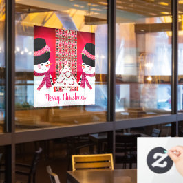 雪だるまとタイポグラフィ応答 ウィンドウサイン