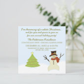 雪だるまとツリークリスマスパーティー招待状 招待状 (スタンド正面)