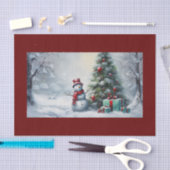 雪だるまとツリーティッシュペーパー 薄葉紙 (クラフト)