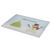 雪だるまとツリー カッティングボード (角)