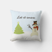 雪だるまとツリー クッション (正面)