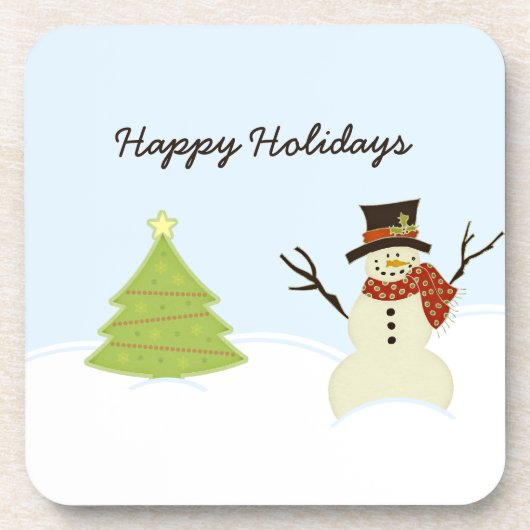 雪だるまとツリー コースター (正面)