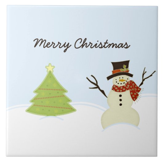 雪だるまとツリー タイル (正面)