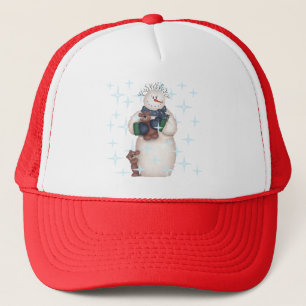 雪だるまとテディベアTシャツとギフト キャップ