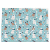 雪だるまとトナカイ ラージペーパーバッグ (裏面)