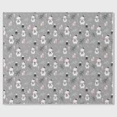 雪だるまとハウスクリスマスラッピング紙 ラッピングペーパー (フラット)