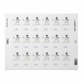 雪だるまとハートギフトラベル ラベル (フルシート)