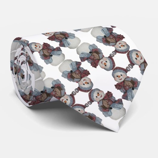 雪だるまとバードハウスウィンタータイ ネクタイ (ロール)