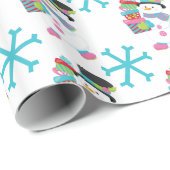 雪だるまとパッケージのギフトラップ ラッピングペーパー (ロールコーナー)