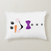 雪だるまとパープルボウタイブラックバッファロー アクセントクッション (正面)