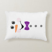 雪だるまとパープルボウタイブラックバッファロー アクセントクッション (裏面)