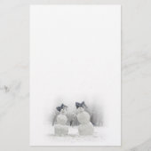 雪だるまとビッグボウハット 便箋 (正面)