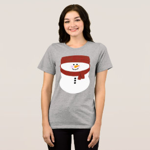 雪だるまとビーニーのクリスマス トライブレンドTシャツ