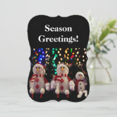 雪だるまとファミリオーナメントオンツリーフラットカード (スタンド正面)