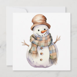 雪だるまとブラウンハットクリスマス シーズンカード