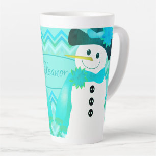 雪だるまとブルース カフェラテマグ