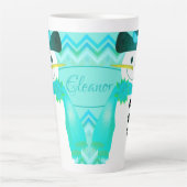 雪だるまとブルース カフェラテマグ (正面)