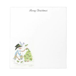 雪だるまとブルーバードホリデーノートパッド ノートパッド