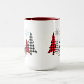 雪だるまとプレイドクリスマスツリー – Cozy Winter sip マグカップ (中央)