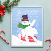 雪だるまとペパーミントレットイットスノーアートプリント