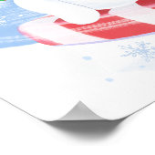 雪だるまとペパーミントレットイットスノーアートプリント ポスター (角)