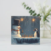雪だるまとペンギンがチェスを楽しむ シーズンカード (スタンド正面)