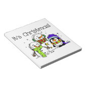 雪だるまとペンギンそれはクリスマスフェスティバル ノートパッド (アングル)