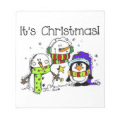 雪だるまとペンギンそれはクリスマスフェスティバル ノートパッド (正面)