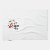 雪だるまとペンギンで雪を降らせる キッチンタオル (横)