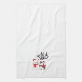雪だるまとペンギンで雪を降らせる キッチンタオル (縦)