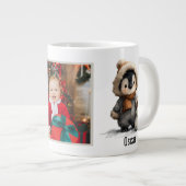 雪だるまとペンギンのデザイン ジャンボコーヒーマグカップ (正面右)