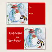 雪だるまとペンギンの冬のセレナード (正面&裏面)