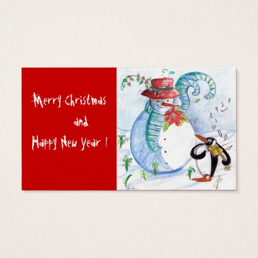 雪だるまとペンギンの冬のセレナード (裏面)