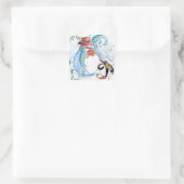 雪だるまとペンギンの冬のセレナード スクエアシール (バッグ)