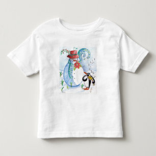 雪だるまとペンギンの冬のセレナード トドラーTシャツ