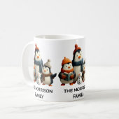 雪だるまとペンギンの家族 コーヒーマグカップ (正面左)