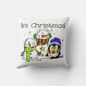 雪だるまとペンギンクリスマス クッション (裏面)