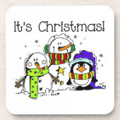 雪だるまとペンギンクリスマス コースター (正面)