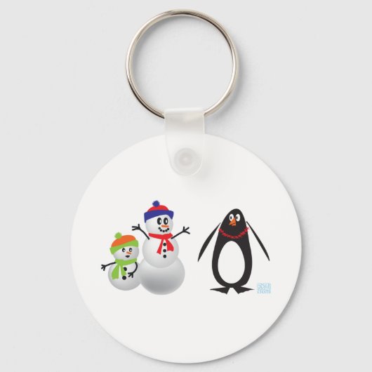雪だるまとペンギン キーホルダー (正面)