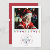 雪だるまとライト(写真あり) シーズンカード (正面/裏面)